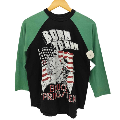 BOOTLEGGERS アーティスト キャラクタープリント BORN TO RUN 両面 アルバム プリント ラグラン Tシャツ メンズ import:S