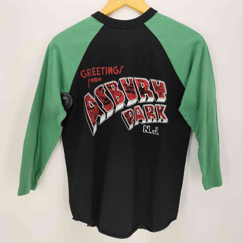 BOOTLEGGERS アーティスト キャラクタープリント BORN TO RUN 両面 アルバム プリント ラグラン Tシャツ メンズ import:S