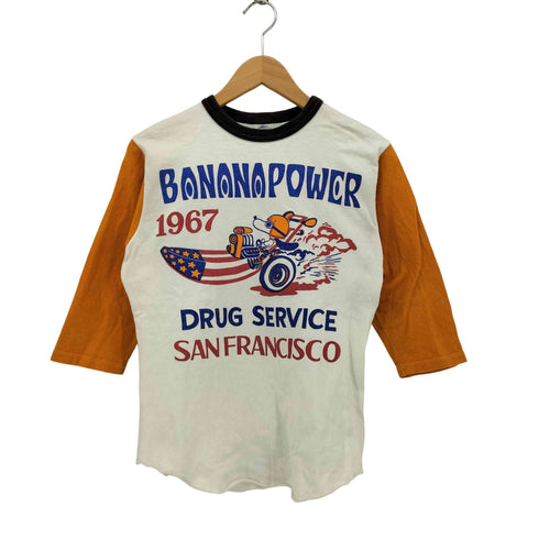 BOOTLEGGERS 両面 キャラクター プリント BANANAPOWER ラグラン Tシャツ メンズ import:S