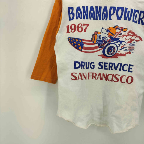 BOOTLEGGERS 両面 キャラクター プリント BANANAPOWER ラグラン Tシャツ メンズ import:S