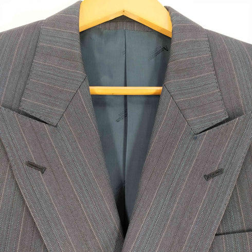 アクアスキュータム AQUASCUTUM イングランド製 ストライプ ダブルテーラードジャケット メンズ