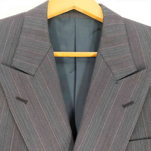 アクアスキュータム AQUASCUTUM イングランド製 ストライプ ダブルテーラードジャケット メンズ