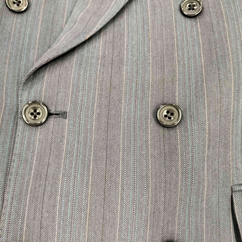 アクアスキュータム AQUASCUTUM イングランド製 ストライプ ダブルテーラードジャケット メンズ