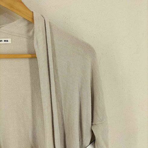 エヴァムエヴァ evam eva double covering robe リネン混カーディガン レディース