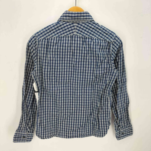 ビームスボーイ BEAMS BOY 日本製 猫目ボタン マチ付き チェック L/S ワーク シャツ 山ポケット レディース