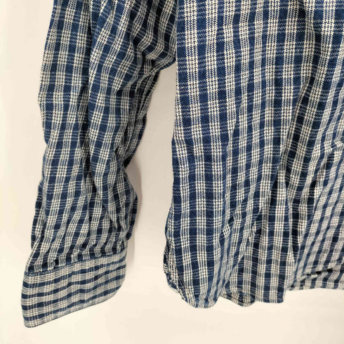 ビームスボーイ BEAMS BOY 日本製 猫目ボタン マチ付き チェック L/S ワーク シャツ 山ポケット レディース
