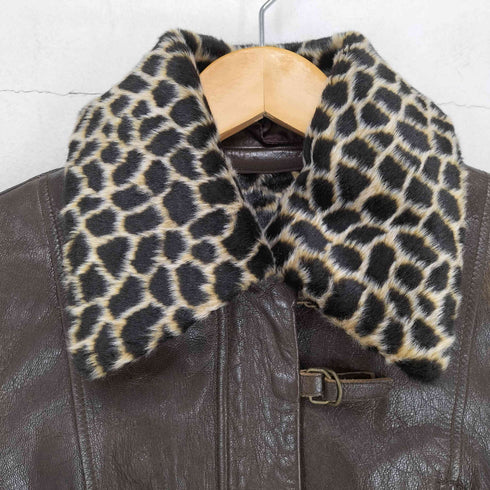 ニコル NICOLE goat leather ライナー付きダブルジップゴートレザーコート レディース JPN:38