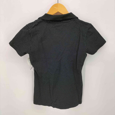 ラコステ LACOSTE ロゴ刺繍 ドット 切り替え S/S スキッパー ポロ シャツ レディース EUR:38