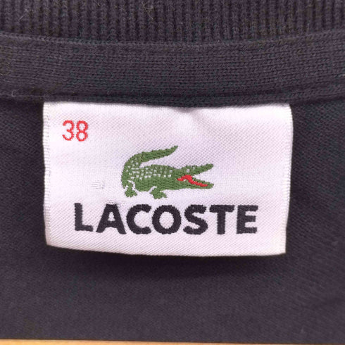 ラコステ LACOSTE ロゴ刺繍 ドット 切り替え S/S スキッパー ポロ シャツ レディース EUR:38