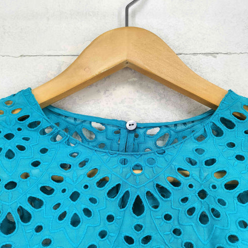 ビアッジョブルー Viaggio Blu コットンレース刺繍袖ラッフルブラウス レディース 2