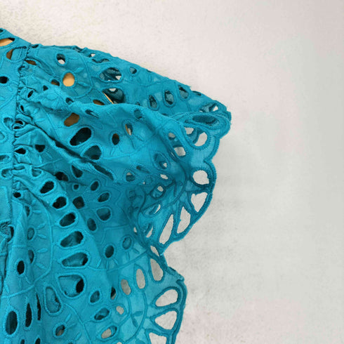 ビアッジョブルー Viaggio Blu コットンレース刺繍袖ラッフルブラウス レディース 2