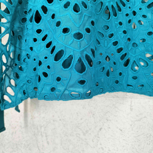 ビアッジョブルー Viaggio Blu コットンレース刺繍袖ラッフルブラウス レディース 2
