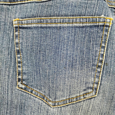 フラワーレース刺繍フレアデニムパンツ Y2K レディース 32