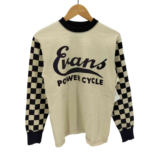 ジョーマッコイ JOE McCOY BALL PARK 袖チェッカー Evens Power Cycle プリント ロングスリーブ Tシャツ メンズ 36