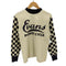 ジョーマッコイ JOE McCOY BALL PARK 袖チェッカー Evens Power Cycle プリント ロングスリーブ Tシャツ メンズ 36