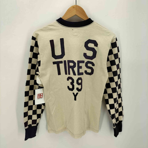 ジョーマッコイ JOE McCOY BALL PARK 袖チェッカー Evens Power Cycle プリント ロングスリーブ Tシャツ メンズ 36