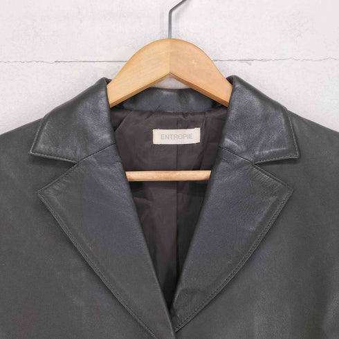 ENTROPIE lamb leather 2Bテーラードジャケット レディース M
