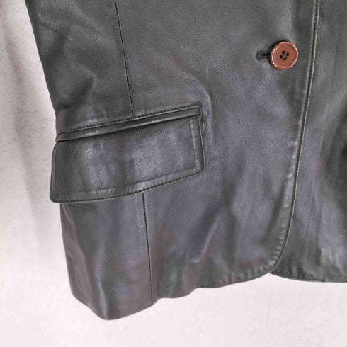 ENTROPIE lamb leather 2Bテーラードジャケット レディース M
