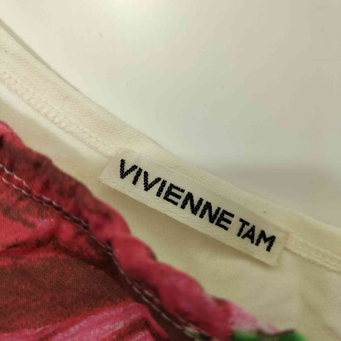 ヴィヴィアンタム VIVIENNE TAM 00s 花柄 刺繍 ワンショルダー レーヨン ブラウス レディース JPN:0