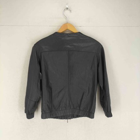 ヴィンス VINCE lamb leather ラムレザー比翼ノーカラージャケット レディース XS
