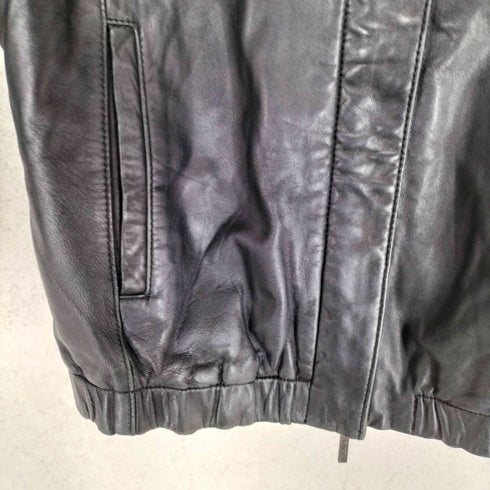 ヴィンス VINCE lamb leather ラムレザー比翼ノーカラージャケット レディース XS