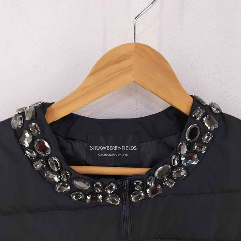 ストロベリーフィールズ STRAWBERRY-FIELDS ビジュー ダウンジャケット レディース