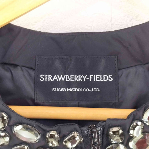ストロベリーフィールズ STRAWBERRY-FIELDS ビジュー ダウンジャケット レディース