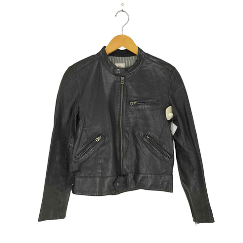 Dico sheepskin シングルレザーライダースジャケット レディース JPN:36