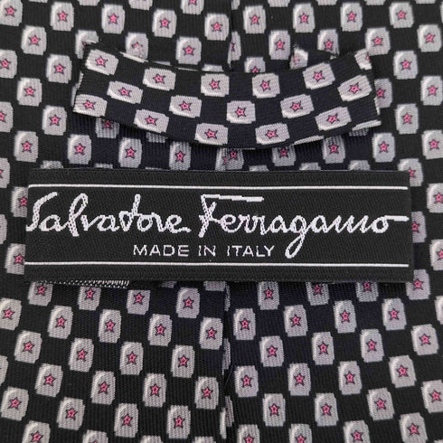 サルヴァトーレフェラガモ Salvatore Ferragamo シルク100% 総柄 ネクタイ メンズ