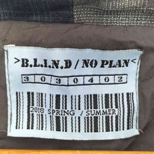 BLIND NO PLAN チェック 生地切替 ドッキング テーラードジャケット メンズ