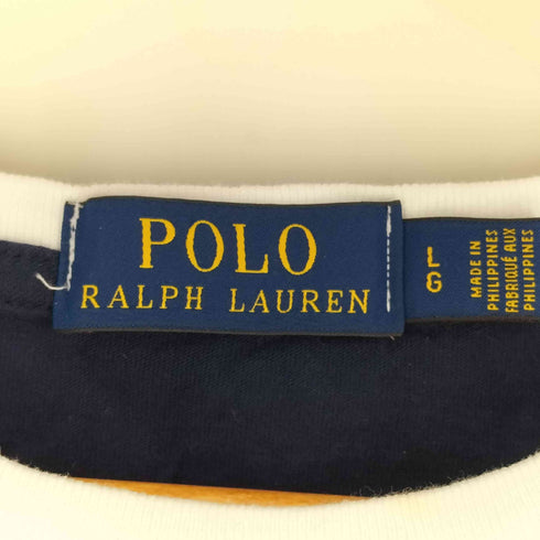 ポロラルフローレン POLO RALPH LAUREN ポニー刺繍 USA フロントライン トリムTシャツ メンズ import:L