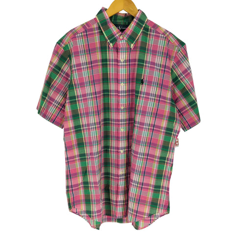 ラルフローレン RALPH LAUREN CLASSIC FIT スモールポニー刺繍 マドラスチェック BDシャツ メンズ import:L