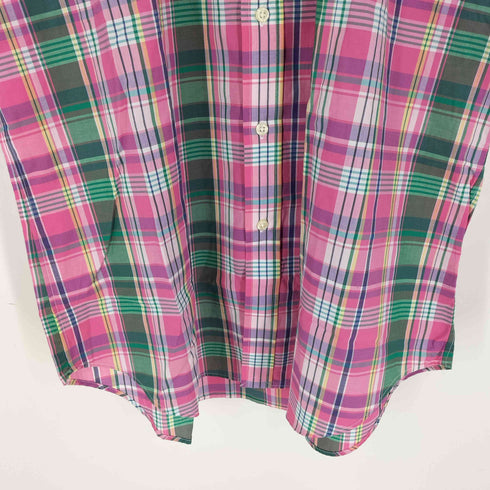 ラルフローレン RALPH LAUREN CLASSIC FIT スモールポニー刺繍 マドラスチェック BDシャツ メンズ import:L