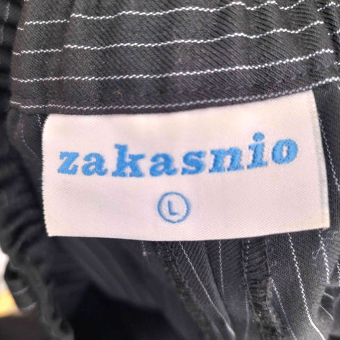 zakasnio ストライプ チェック切替 ベルト付き 2タック パンツ メンズ JPN:L