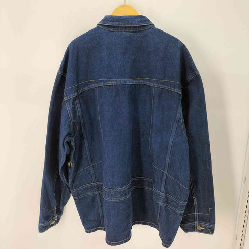 VINTAGE DON ロシア製 アウトステッチワーク デニム ジャケット カバーオール メンズ 3XL