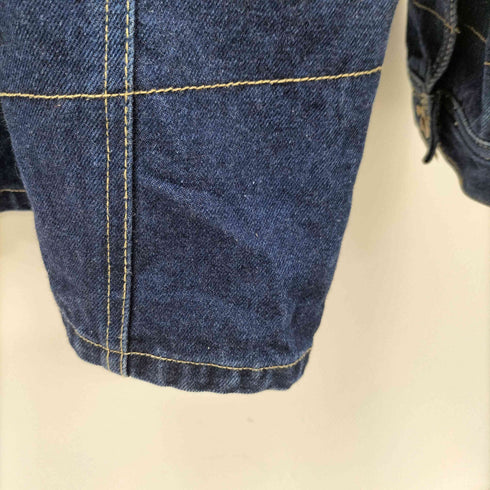 VINTAGE DON ロシア製 アウトステッチワーク デニム ジャケット カバーオール メンズ 3XL