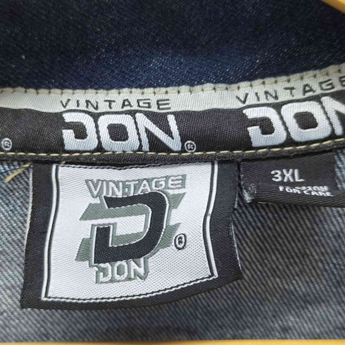 VINTAGE DON ロシア製 アウトステッチワーク デニム ジャケット カバーオール メンズ 3XL