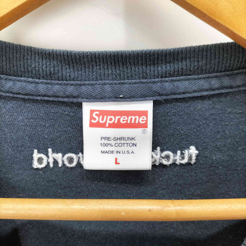 シュプリーム Supreme 18SS Fuck The World ファックザワールド ロゴ刺繍 クルーネック メンズ import:L