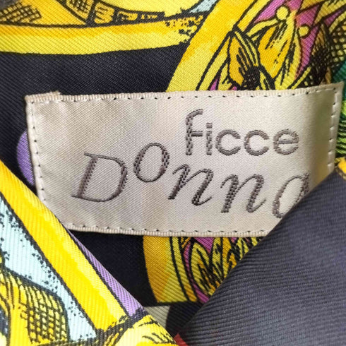 フィッチェ ficce L/S 総柄シルクシャツ レディース
