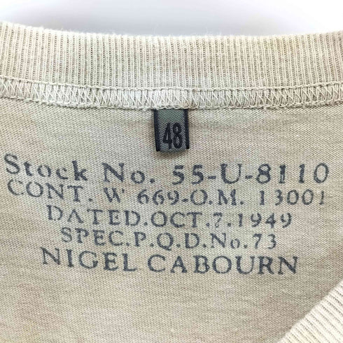 ナイジェルケーボン NIGEL CABOURN NEW BASIC T-SHIRT メンズ EUR:48
