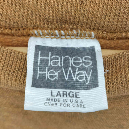 ヘインズ Hanes 80-90s フロントプリント ロングスリーブ スウェット レディース L