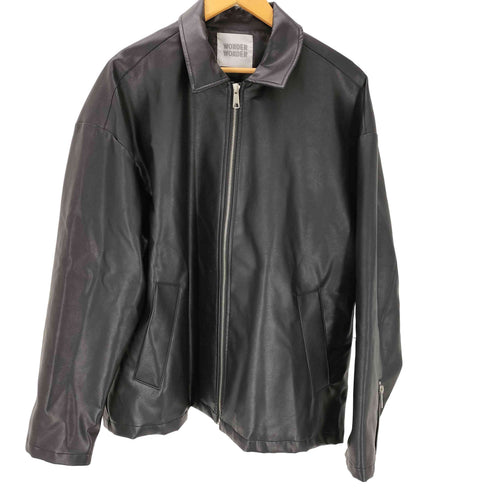 WONDER WONDER Synthetic Leather Lose Jacket シンセティック フェイクレザー ルーズ ジャケット メンズ import:M