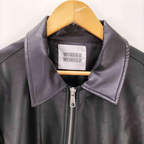 WONDER WONDER Synthetic Leather Lose Jacket シンセティック フェイクレザー ルーズ ジャケット メンズ import:M