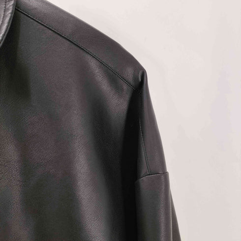WONDER WONDER Synthetic Leather Lose Jacket シンセティック フェイクレザー ルーズ ジャケット メンズ import:M