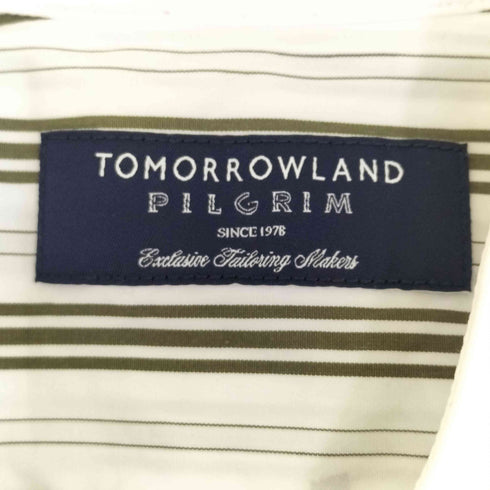 トゥモローランドピリグリム TOMORROWLAND PILGRIM コットン ストライプL/S バンドカラーシャツ メンズ JPN:S