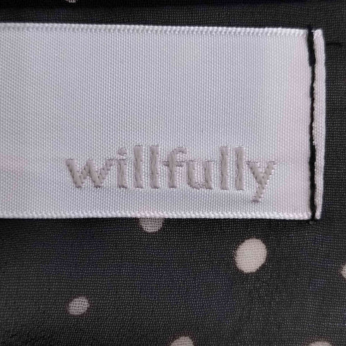 ウィルフリー willfully オープンカラー ドット柄 ワンピース レディース FREE