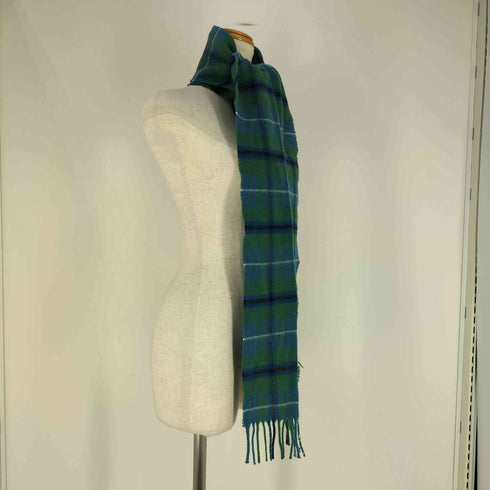 HIGHLAND TWEEDS チェック柄 マルチカラー フリンジ マフラー レディース