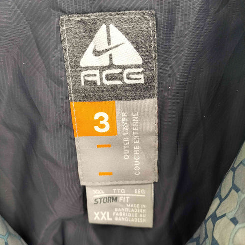ナイキエーシージー NIKE ACG 00s OUTERLAYYER 3 EURO ACG ハニカムパターン 中綿 フーデットジャケット サムホール イヤホンホール 裾ドローコード メンズ XXL