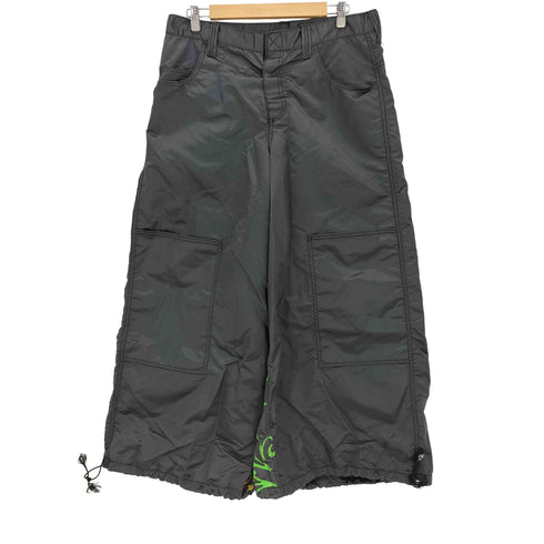 PIGPEN 90s solid gray hard nylon super wide silhouette rave pants 説客旅 レイヴパンツ メンズ XL