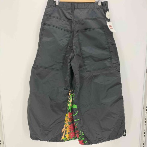 PIGPEN 90s solid gray hard nylon super wide silhouette rave pants 説客旅 レイヴパンツ メンズ XL